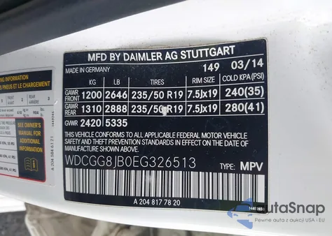 2014 Mercedes-Benz Glk 350 4Matic из США, поврежденный, VIN WDCGG8JB0EG326513